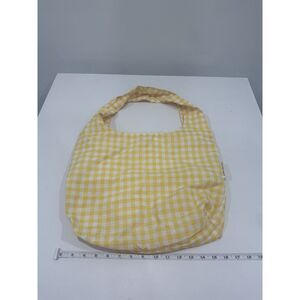 Fun Fun Party Yellow Gingham Hobo Tote Bag Cottagecore Checkered Shoulder Bag